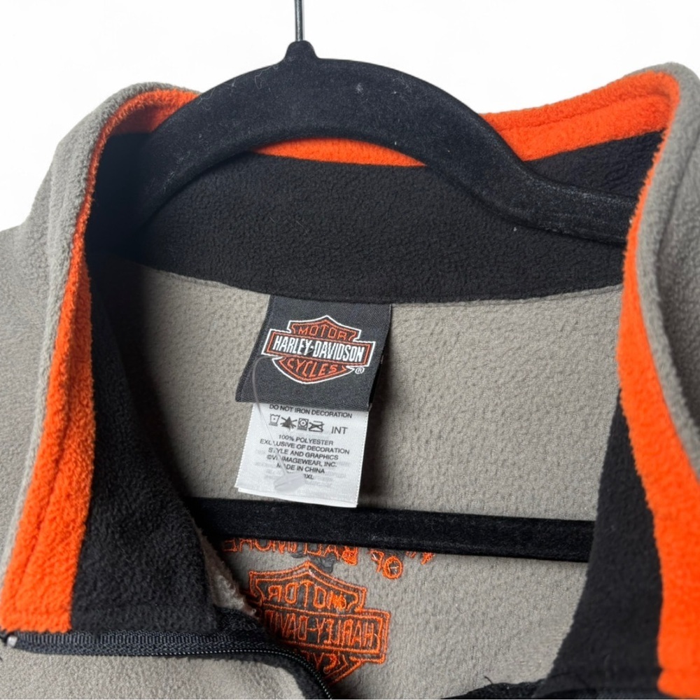 Harley-Davidson 3XL Quarter Zip Fleece Jacket Grey/Black/Orange Baltimore MD - Picture 4 of 7